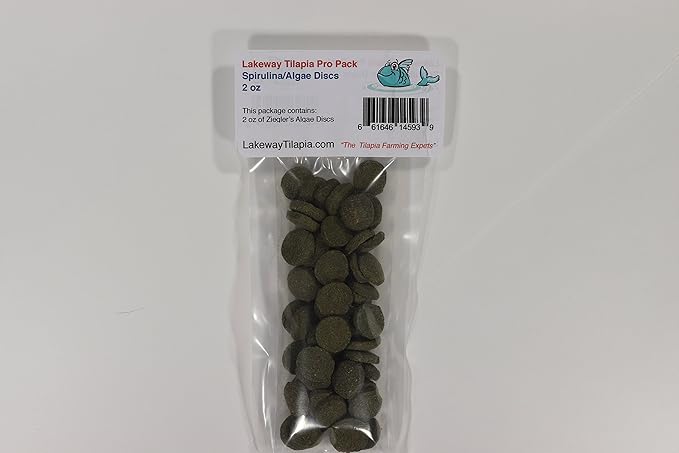 Pro Pack 50 Tilapia Food - to Raise 50 Tilapia from Fry Stage Up to 6 Inches Long with 2lb 3oz of 300, 3lb 2oz of 400 and 2oz of Algae Discs