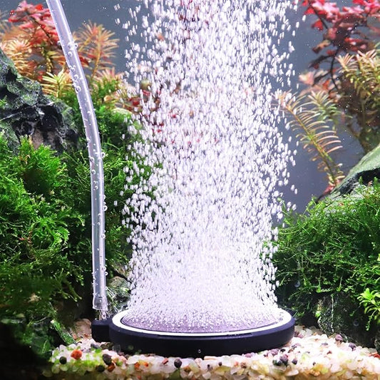 hygger Air Stone for Aquarium: Quiet High Dissolved Oxygen Diffuser Kit for Freshwater or Saltwater Fish Tank and Hydroponic Air Pump-Disc 3 x 3 Inch Air Bubble Stone Without air Pump