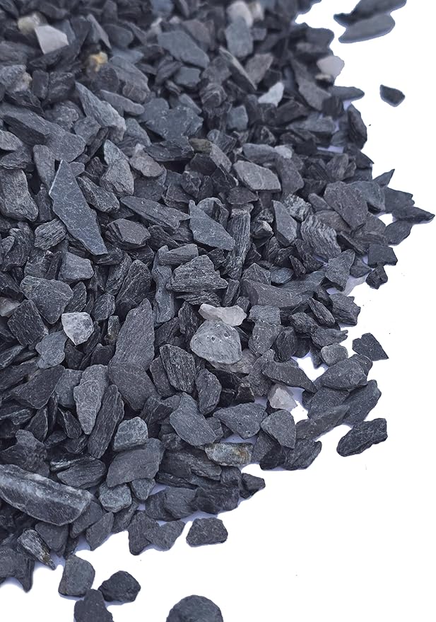 Small World Slate & Stone Aquarium Gravel - Natural Small Scale Substrate for Aquascaping Planted, Freshwater and Saltwater Tanks - Deep Grey/Black- Size 1/8"-1/4" (6 lbs)
