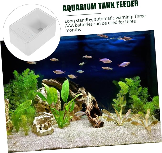 POPETPOP 1set Automatic Fish Feeder for Small Aquariums Timer-Controlled Fish Food Dispenser Durable Material Prevents Food Clogging Easy Setup