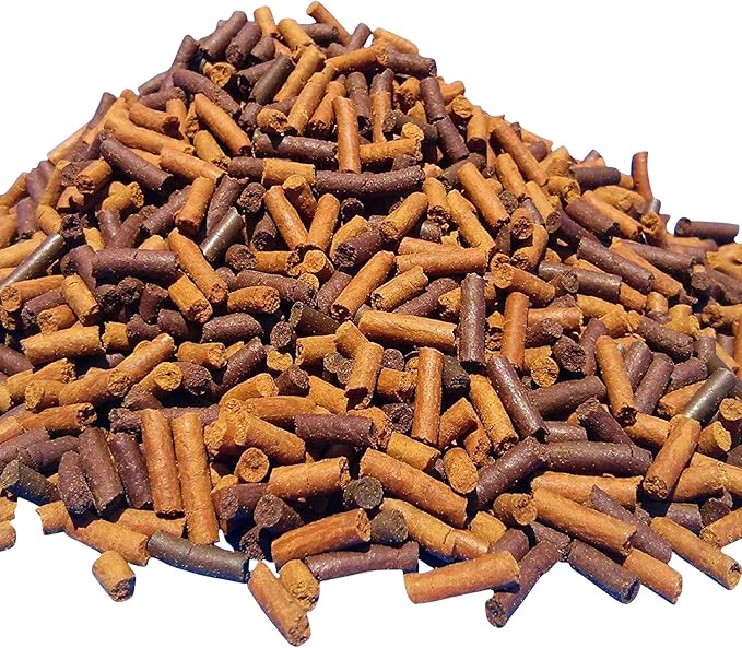 California Blackworm & Earthworm Sinking Sticks, APX 1/8" x 7/16" Sticks. Great for Carnivores, Plecos, Catfish, Shrimp, Snails All Bottom Fish, Turtles, All Tropical Fish - 1/4-lb