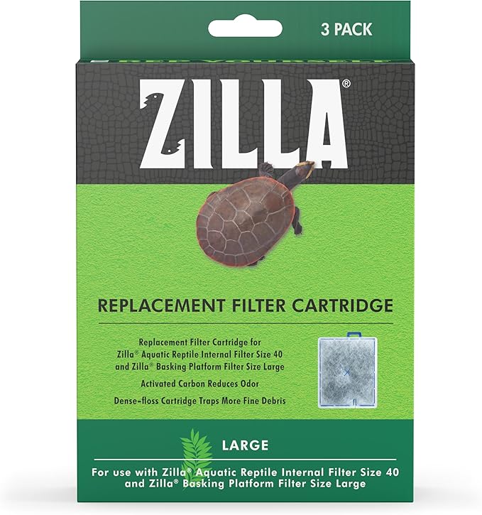Zilla Reptile Pet Terrarium Water Filter Replacement Cartridge, Large,3 Count (Pack of 2)