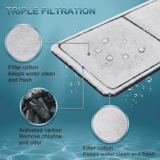 6 Pack Filter Cartridges for Top Fin EF-S and BF5 BETTAFLO, 3.7x2.1 Inch Replacement Aquarium Filter Media with Activated Carbon for Fish Tank Water Filtration