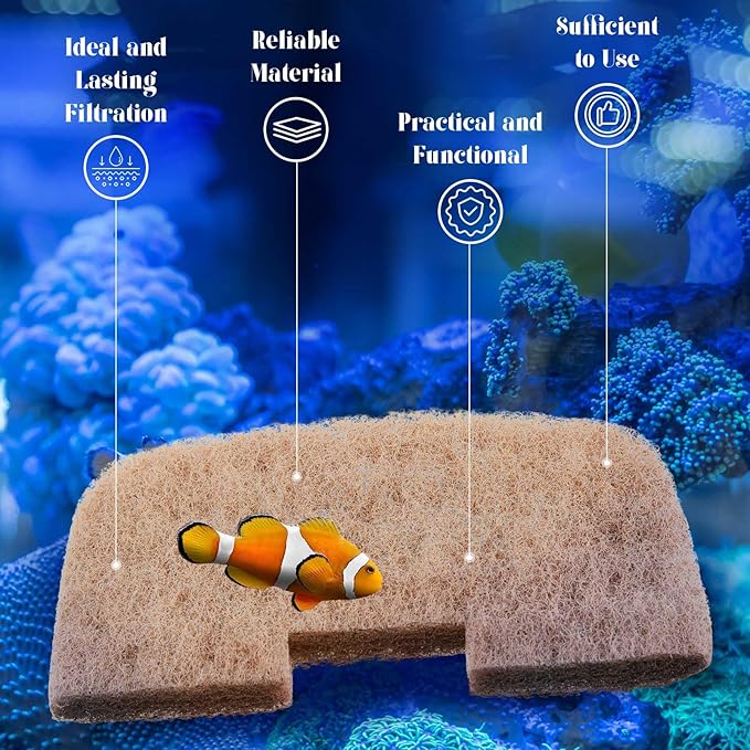 Threlaco 10 Pack Compatible with Fluval 106/206/107/207 Ammonia Remover Pads, Aquarium Canister Filter Media Replacement Pads for Fish Tank