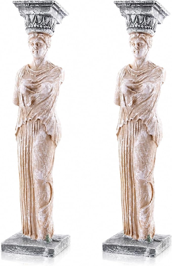 POPETPOP 2 Pcs Greek Aquarium Decorations: Fish Tank Resin Large Goddess Statue, Aquarium Statue Decorations Roman Pillar Sculpture for Fish Tank Home Decor (8.26 Inch)