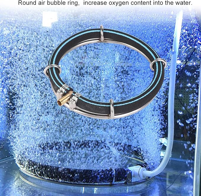 Cyrank Aquarium Air Diffuser, Round Air Bubble Diffuser Rings Round Bubble Stone Aquarium Aerator Bubble Stone Aquarium Air Stone Disc for Aquarium and Fish(25cm)
