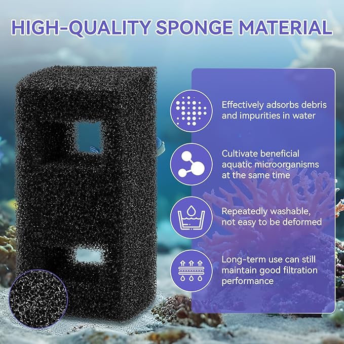 10532 Aquarium Filter Media Replacement for Fluval Spec/Evo Series Foam Filter Block, for Evo 13.5 US Gal. (52 L) Aquarium (10531), Spec 16 US Gal, (60 L) Aquarium (10525)