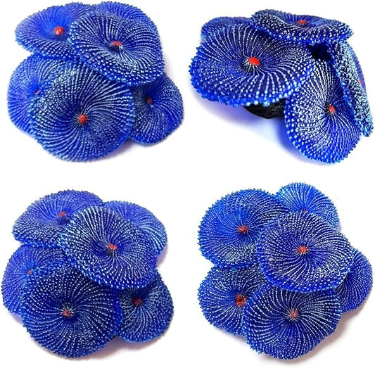 4Pcs Artificial Coral, Faux Coral Ornaments, Aquarium Decorations for Fish Tank Aquarium, Fish Cave Hideout Decoration Landscape (Blue)