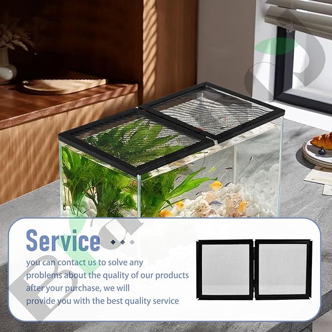 Braveboy Screen Cover for Hinged Door, for 10, 15 High, 20 X-Tall Gallon Aquariums & Glass Tanks, Black - Easy Ventilation
