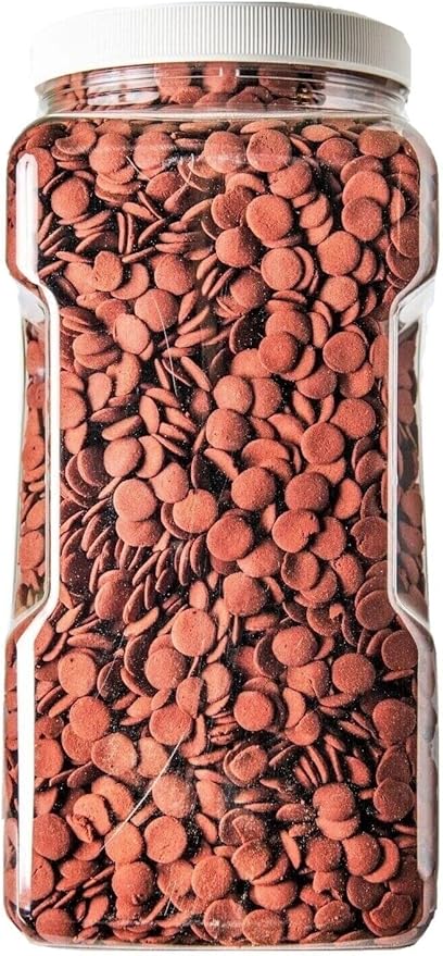 Ultra-Color Enhancing 12mm - 1/2" Small Sinking Wafers for Bottom Fish, Shrimp, Snails, Crabs, Crayfish, All Tropical Fish...5-lb Lg Jar