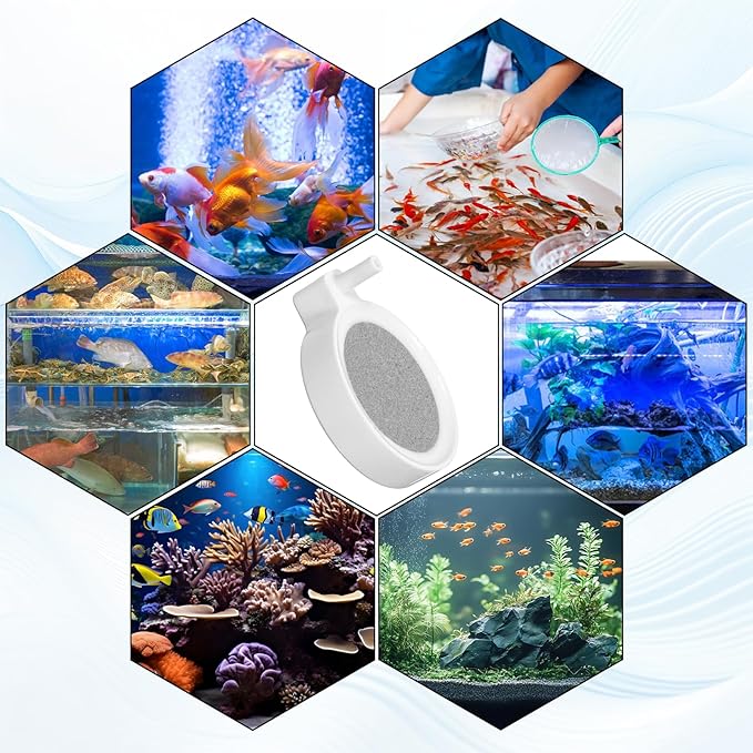 2 Inch Fish Tank Nano Air Stone, Nano Fish Tank Bubbler, High Dissolved Oxygen Diffuser, Ultra Quiet Airstone, Aquarium Bubbler for 5 to 30 Gallon Tanks(No Air Pump and Air Tube)