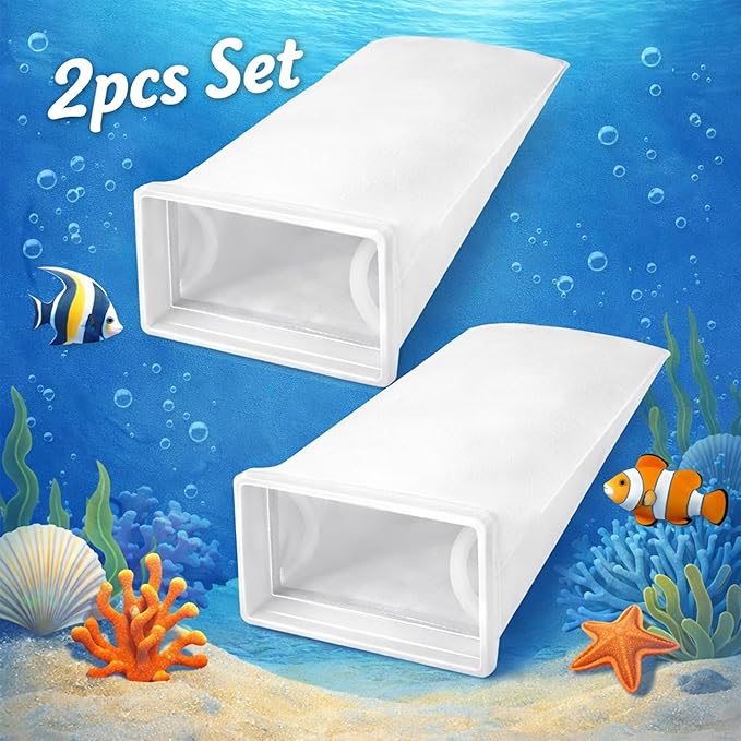 2-Pack Rectangle Filter Socks for Aquarium, 7″x4.5″ Durable Polyester Mesh, 200 Micron Efficient Debris Filtration for Saltwater & Freshwater Fish Tanks