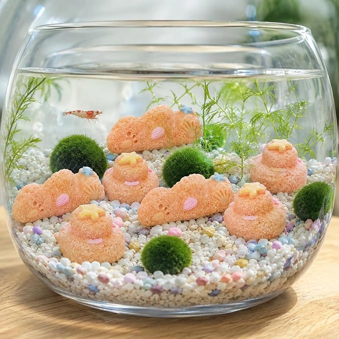 LOGOFUN 8pcs Fish Tank Castle Decoration Mini Castle Model Miniature Resin Sand Castle Craft for Aquarium Microlandscape Decorations