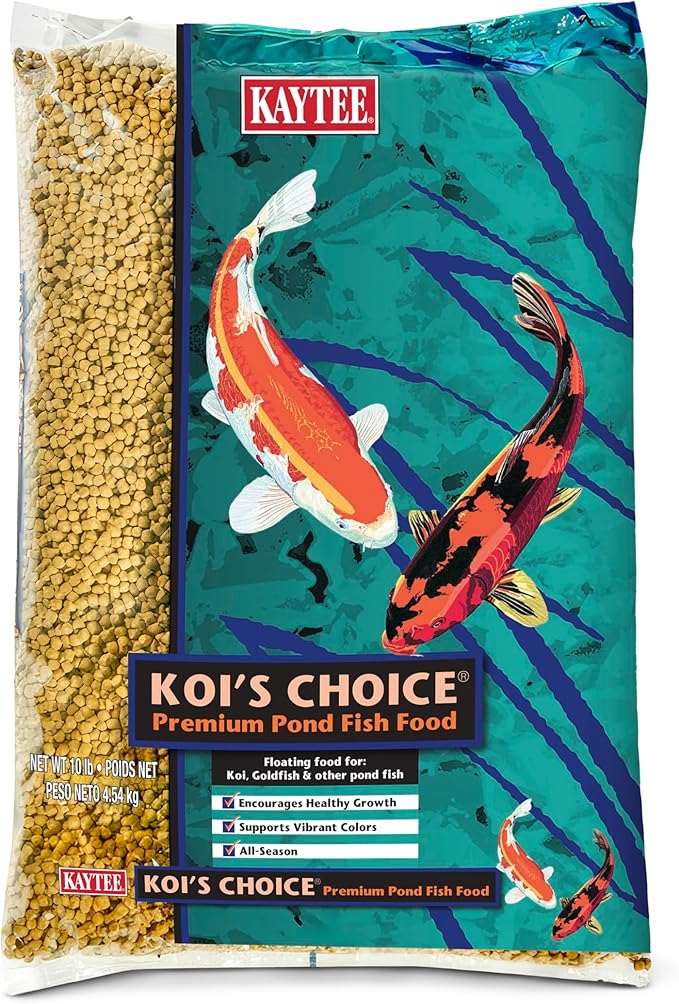 Kaytee Koi’s Choice Koi Floating Fish Food, For Koi, Goldfish and Pond Fish, 10 pounds