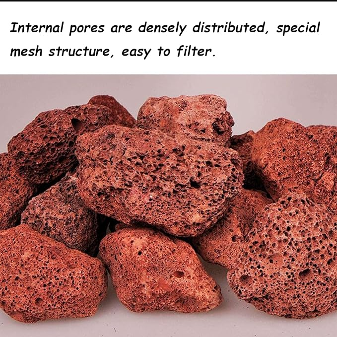 Tfwadmx Aquarium Red Lava Rock 10 Pack Fish Tank Volcanic Pumice Stones for Betta Fish Shrimp (1.96''-3.14'')