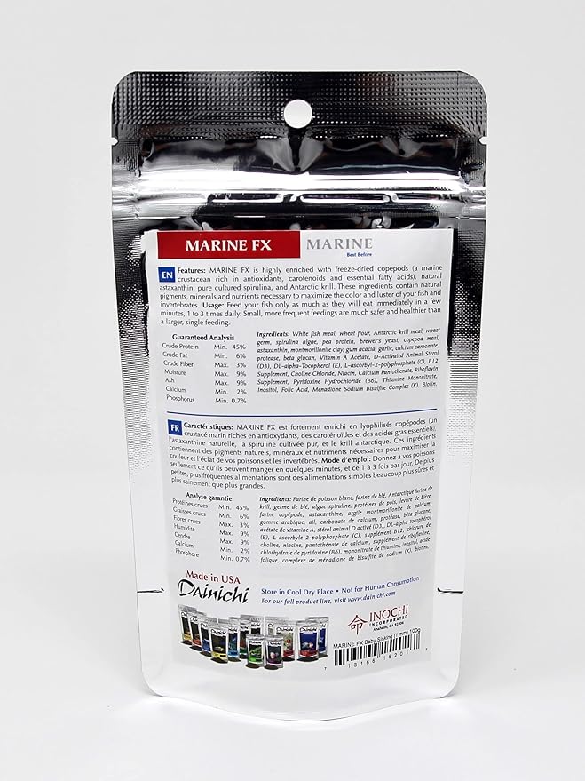 Dainichi Marine Fish Food Marine FX, Sinking Baby Pellet (0.9-1.0 mm) - 3.5 oz (100 g) for Tropical Marine Fish