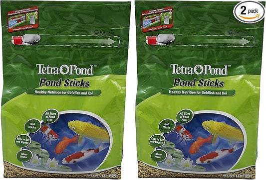 TetraPond Pond Sticks, Healthy Nutrition for Goldfish and Koi (Pack of 2)