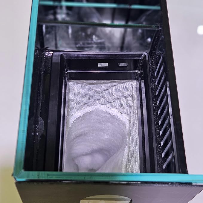 LIFEGARD Low Iron Ultra Clear 4 Gallon Crystal Aquarium with Built in Back Filter with High Polish Filter Sock – 45° Beveled Edge, Rimless Glass, Rectangular Style with Directional Jet Flow