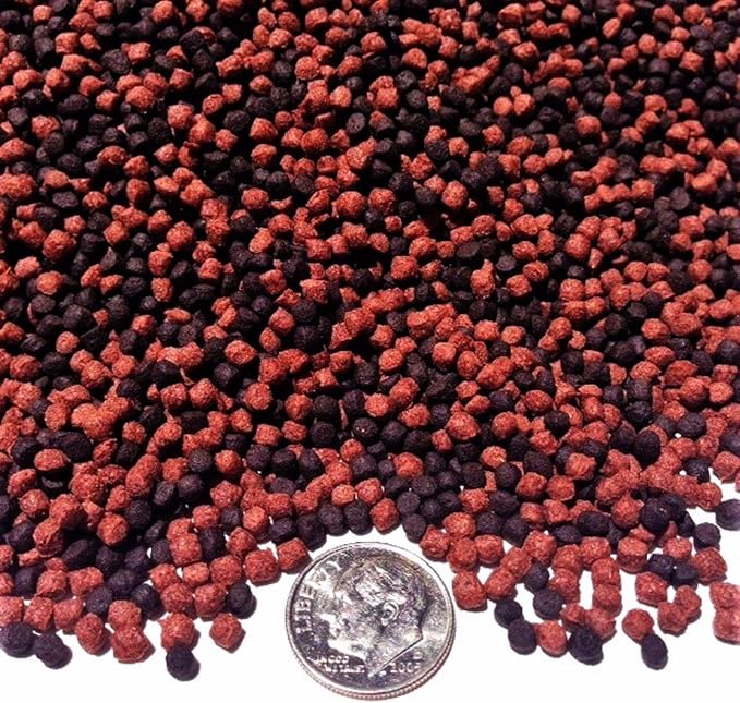 Gourmet Blend of 3mm-1/8 California Blackworm & Beef Heart Floating Pellets for Discus, Oscars, Cichlids, All Tropical Fish. GB-615-1/2-lb