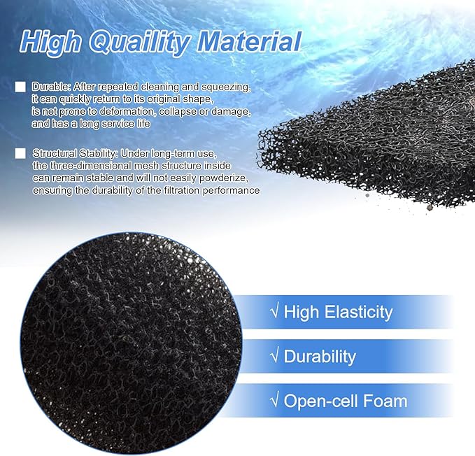 Aquarium Filter Foam Comaptible with Marineland Canister Filter C-Series and Magniflow 160/220 Filters, Aquarium Filter Rite-Size S Supports Biological And Mechanical Aquarium Filtration, 3 Pcs
