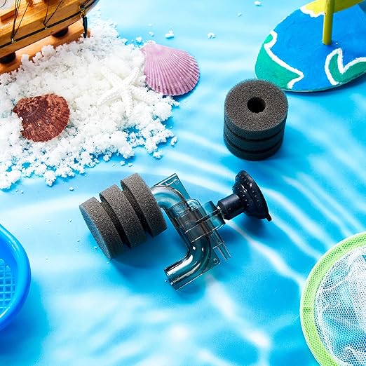 Riakrum 2 Pieces Mini Aquarium Single Sponge Filter Submersible Foam Filter Quiet for Small Fish Tank 0.5-5 Gallon Fixed Freshwater Salt Water