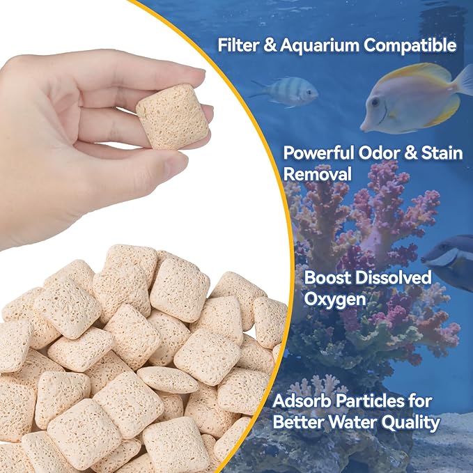 Sukh Ceramic Bio Filter Media - 425g for Aquarium Biological Filtration,Compatible with HOB, Canister, Sump & Pond Filters,High Surface Area Ceramic Rings with 2 Mesh Bags