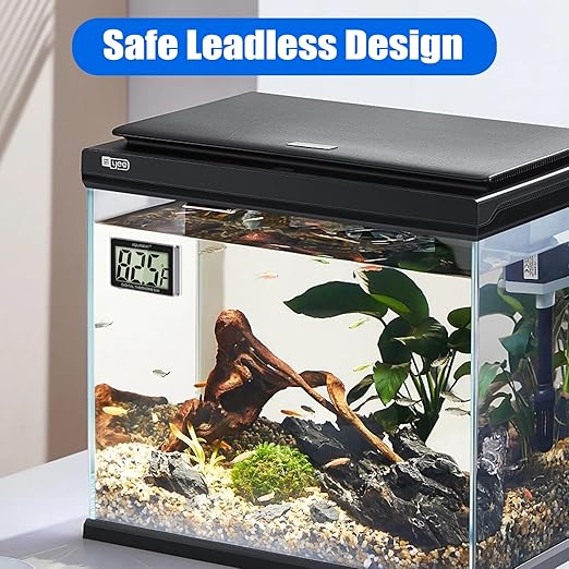AQUANEAT Aquarium Thermometer, Fish Tank Thermometer, Aquarium Digital Temperature Gauge, with Large LCD Display (1 Pack)