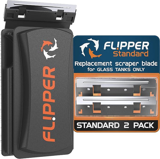 Flipper Cleaner - 2-in-1 Magnetic Aquarium Glass Cleaner - Fish Tank Cleaner - Scrubber & Scraper Aquarium Cleaning Tools – Fish Tank Cleaner STANDARD
