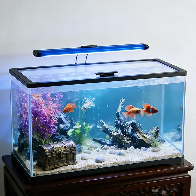 19.33 x 9.65 x 0.16in Glass Canopy, Clear Tempered Aquarium Fish Tank Hoods, FITS for Most 10 Gallon Fish Tanks (Aqueon)