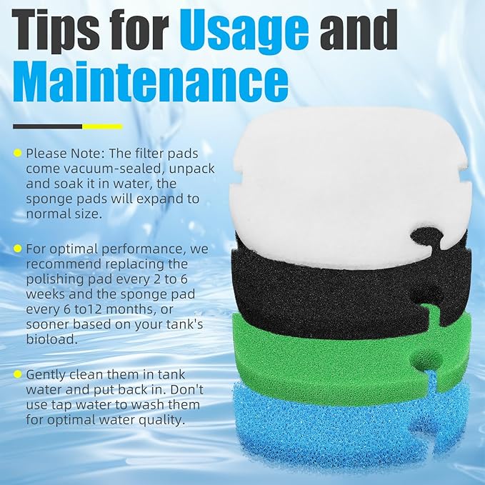 AQUANEAT Replacement Canister Filter Polishing Pads Compatible with MarineLand Magniflow Canister Filters C-360 and 400 Filter Floss Media