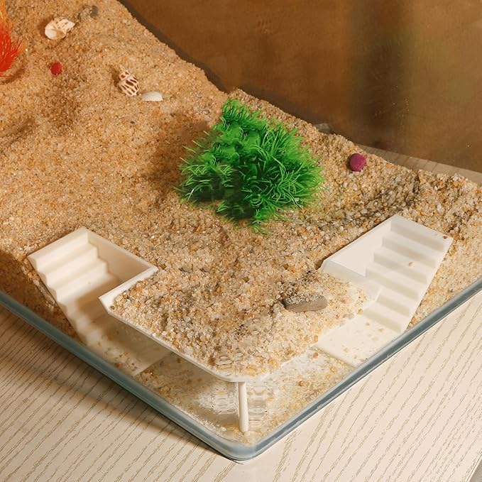 Aquarium Undergravel Fish Tunnel Hide Cave Corner Fishes Tank Decorations Under Gravel Viewing Tunnel Fish Cave for Aquarium Hideout (White,Style 3)