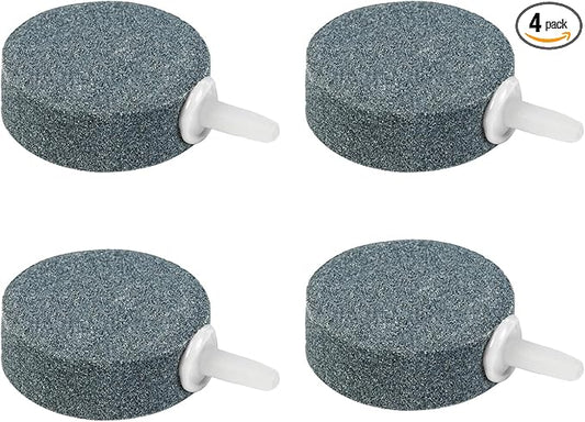 AQUANEAT Air Stone Disc, 4 Packs, Aerator Bubble Diffuser, Air Pump Accessories for Hydroponics, Aquarium Fish Tank, Ponds, DWC Reservoirs and Circulation System (1.5 inch)