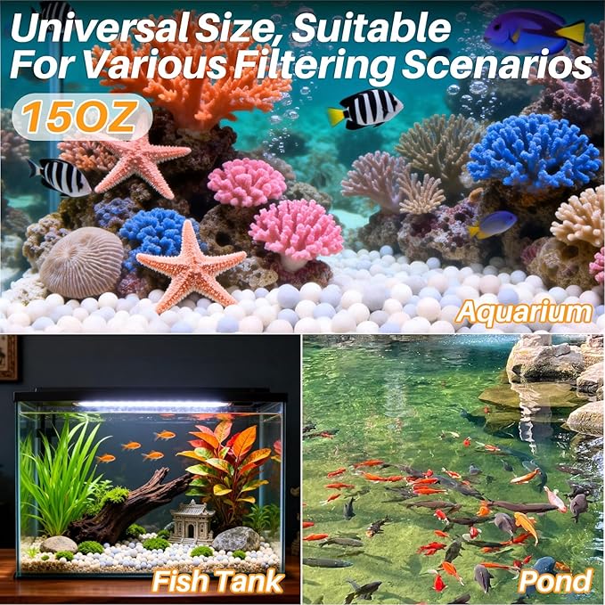 Sukh Bio Ceramic Media Balls - 2 Bags Advanced Biological Filter Media for Rapid Cycling,425g High-Density Nano-Tech Spheres for Aquarium, Sump, Koi Pond & Freshwater Filters