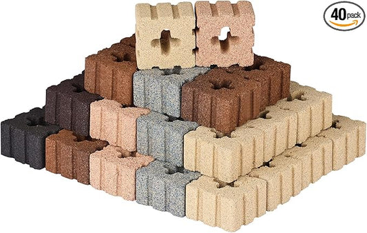 RealPlus Aquarium Filter Media 40pcs Bio Ceramic Brick for Marine and Freshwater Aquarium Canister Filter Pond Fish Tank (1.8" x 1.8" x 1.1")