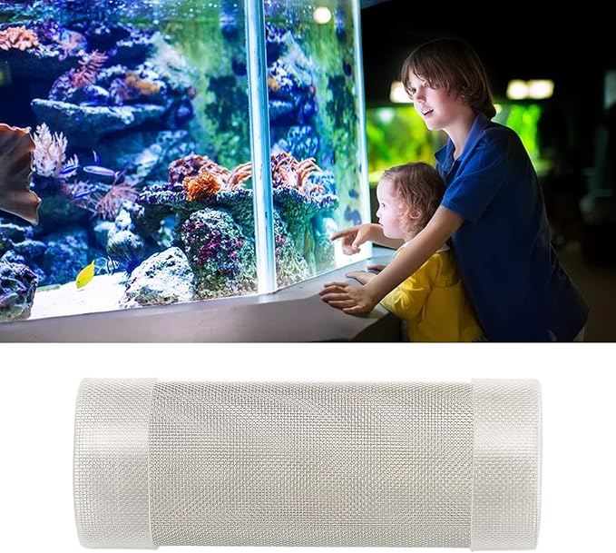 Aquarium Intake Filter Mesh, Stainless Steel Intake Strainer Strainer Filter Cover, Aquarium Mesh Intubation for Fish Shrimps(L)