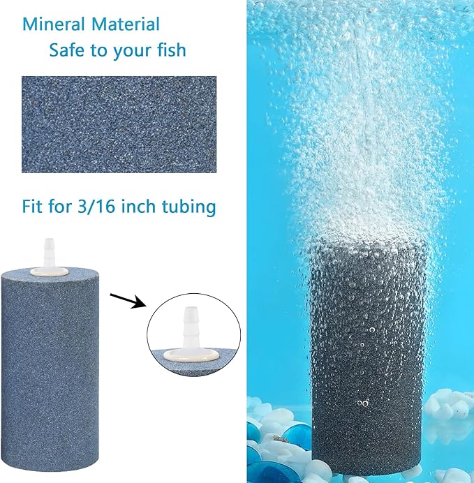 AQUANEAT Aquarium 4"x2" Cylinder Air Stone Fish Tank Aerator Diffuser Hydroponics (4 pcs)