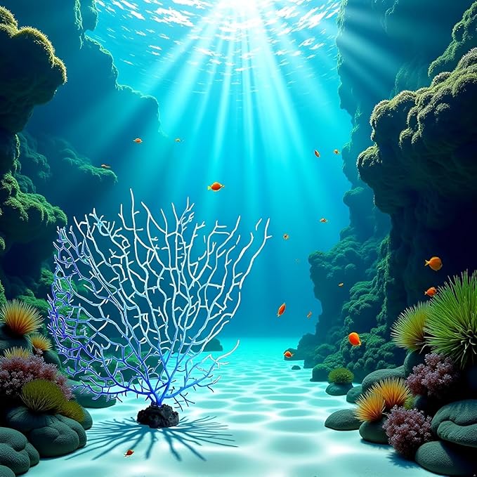 2 Pcs Blue Artificial Coral Branch Faux Aquariums Ornament Fish Tanks Landscape Sea Fan Decorations Artificial Coral Branch Aquarium Décor