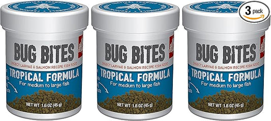 Fluval (3 Pack) Bug Bites Tropical Formula for Medium to Large Fish