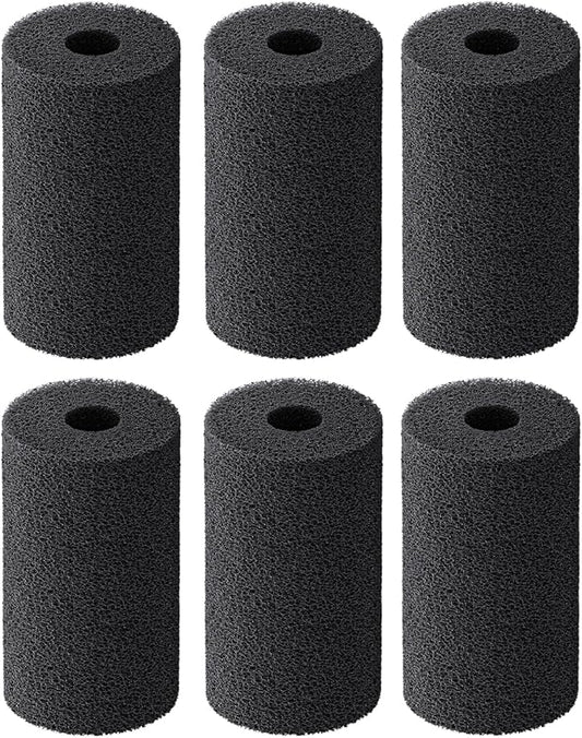 Pawfly 6 Pack Pre-Filter Sponge, Aquarium Filter Sponge 0.4" Intake Sponge Foam Roll for Small Fish Shrimp Fry Fish Tank Covers Accessories