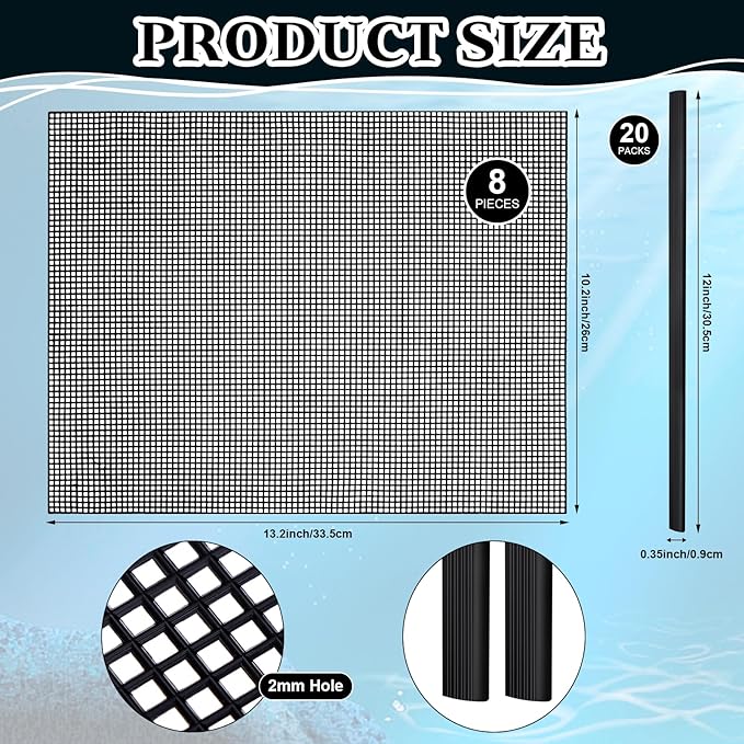8Pcs Plastic Mesh Canvas Sheets Embroidery Aquarium Fish Tank Divider Plastic Grid Isolation Board Partition Net Pane Separator Filter Bottom Tray,20 Pcs Binding Bars Sliding Bars ,Crochet Projects