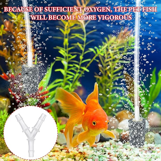 cobee Aquarium Air Pump Connectors, 4 Pieces Y Shape Airline Tubing Connector Anti-Shedding Fish Tank Air Pump Connector Plastic Air Tube Adapters for 3/16 in Air Line