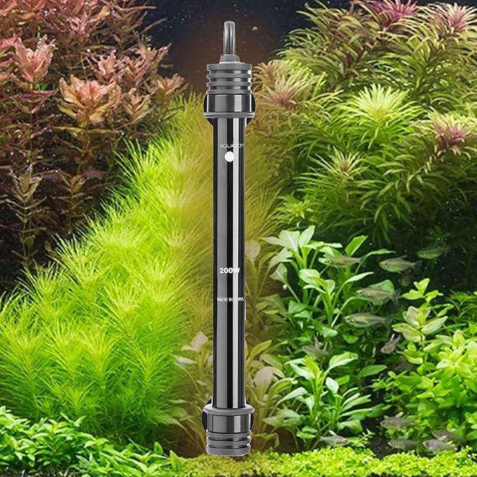 Aquatop 200W Thermo-Quartz Electronic Heater - Fully Submersible for Fish Tanks Up to 75 Gallons, Preset 78F Electric Thermostat, Fresh & Saltwater Use, Aquarium Heaters, TQ-200W