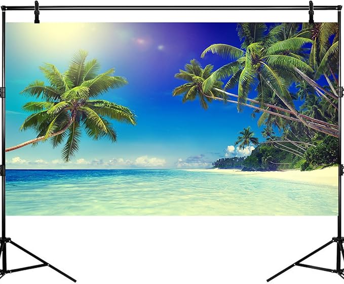 Tropical Paradise Beach Fish Tank Background Ocean Island Seashore Aquarium Background Sandbeach Seascape Terrarium Backgrounds Blue Sky Seacoast Ocean Sea Waves Reptile Tank Backgrounds 72x24in