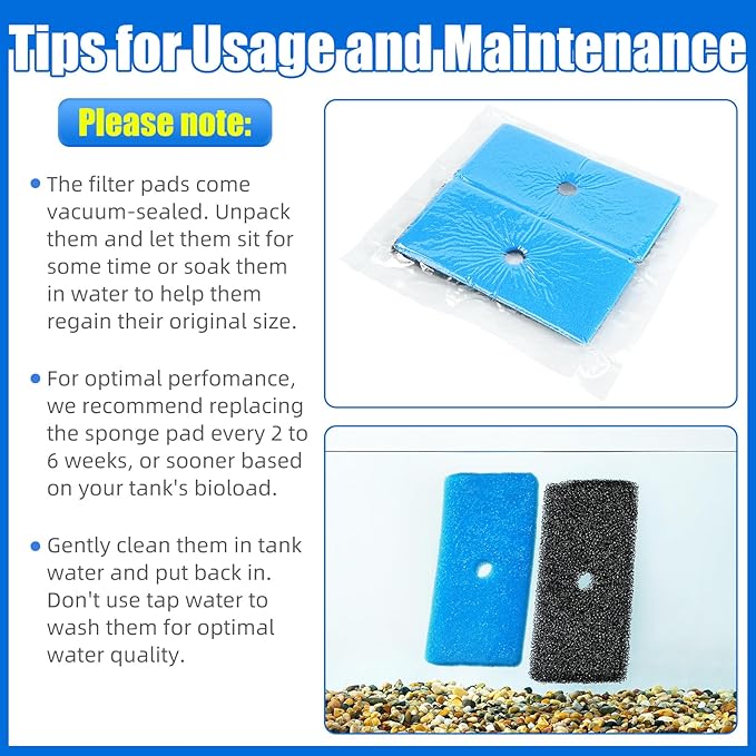 AQUANEAT Replacement Pond Filter Pads Compatible with TotalPond 52231 and 52229 Pond Filter Box Sponge Filter Media Pad for Outdoor Koi Fish (4pcs)