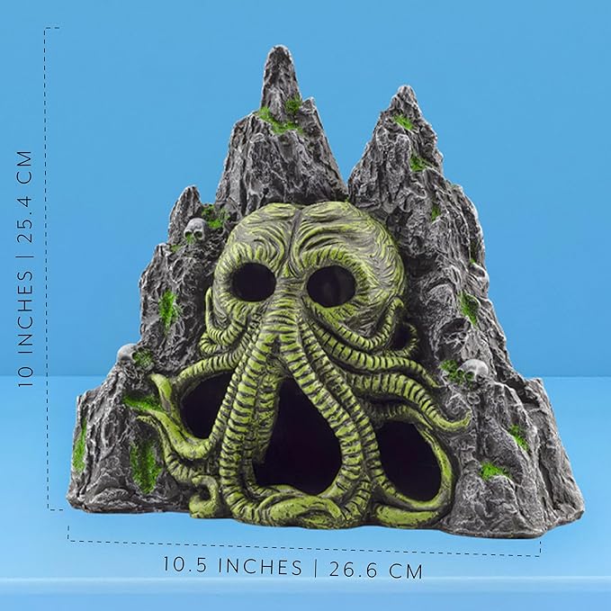 Toy Vault Cthulhu Monster Aquarium Cave Hideaway Fish Tank Decor, H.P. Lovecraft Themed