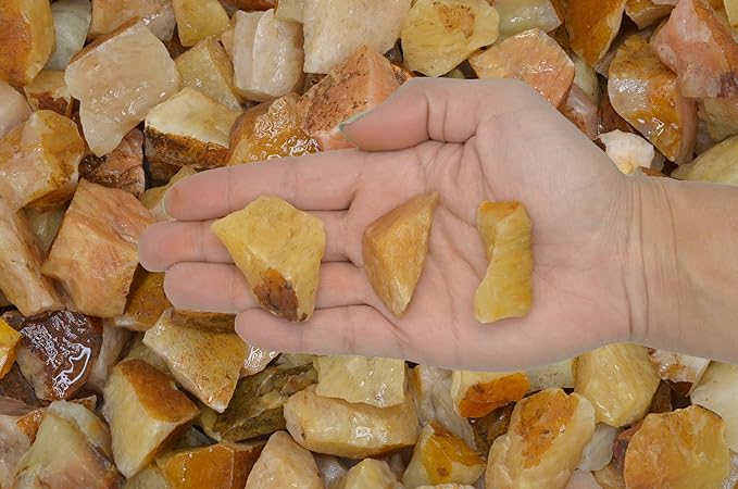 Fantasia Materials: 18 lb of Sunrise Aventurine Rough Stones from India - Natural Rocks for Tumbling, Home Décor, Wire Wrapping, Cutting, Lapidary, Reiki, Energy Crystal Healing and More!