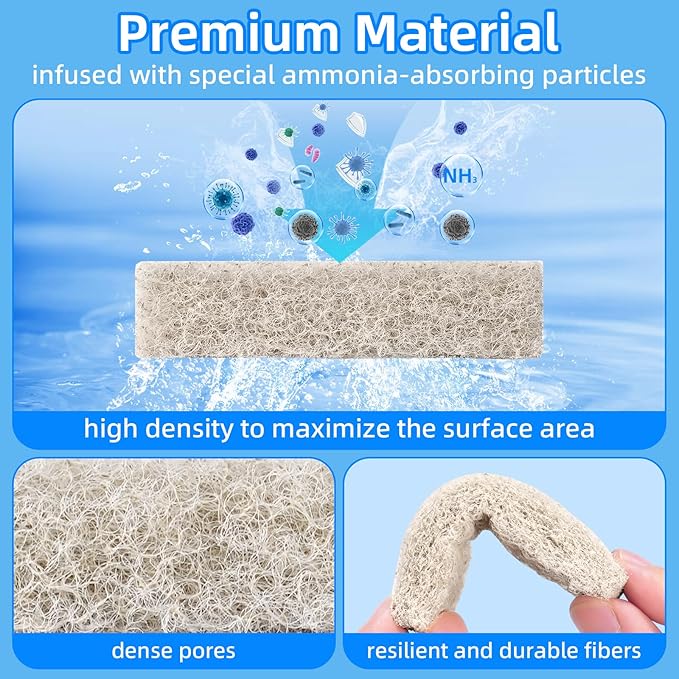 AQUANEAT 24-Pack Replacement Ammonia Reducer Pads Compatible with Aqueon QuietFlow 10 LED PRO and SmartClean 10-20 Gallons Aquarium Power Filter