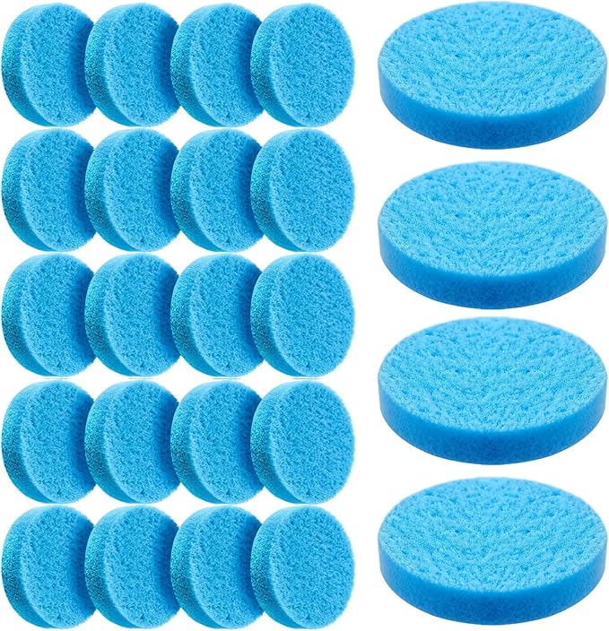 SaferCCTV 24Pcs Fine Filter Water Polishing Pads Compatible with Fx4, Fx5, Fx12, Aquarium Filter Canister Filter Cotton Replacement Pad, Blue
