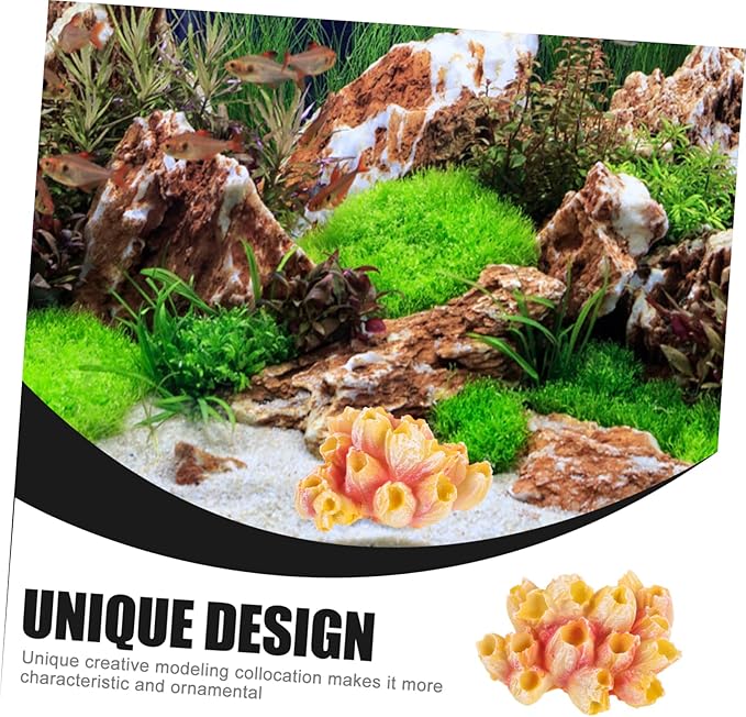 Aquarium Coral Reef Decoration Artificial Resin Coral for Tank Lightweight and Compact for Aquatic Environments and Home Decor Anemone Style