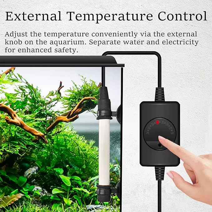 Allcolor Aquarium Heater Quartz Material 6 Safety Protection Suitable for use with 50-80 Gallon Saltwater & Freshwater Fish Tank (300w)
